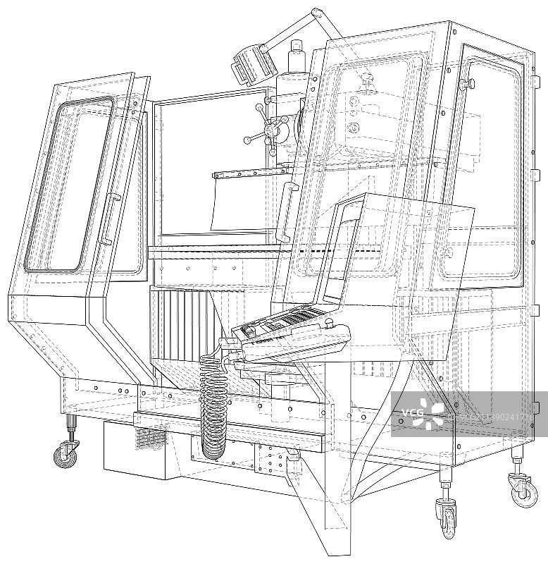 封闭式数控铣床图片素材