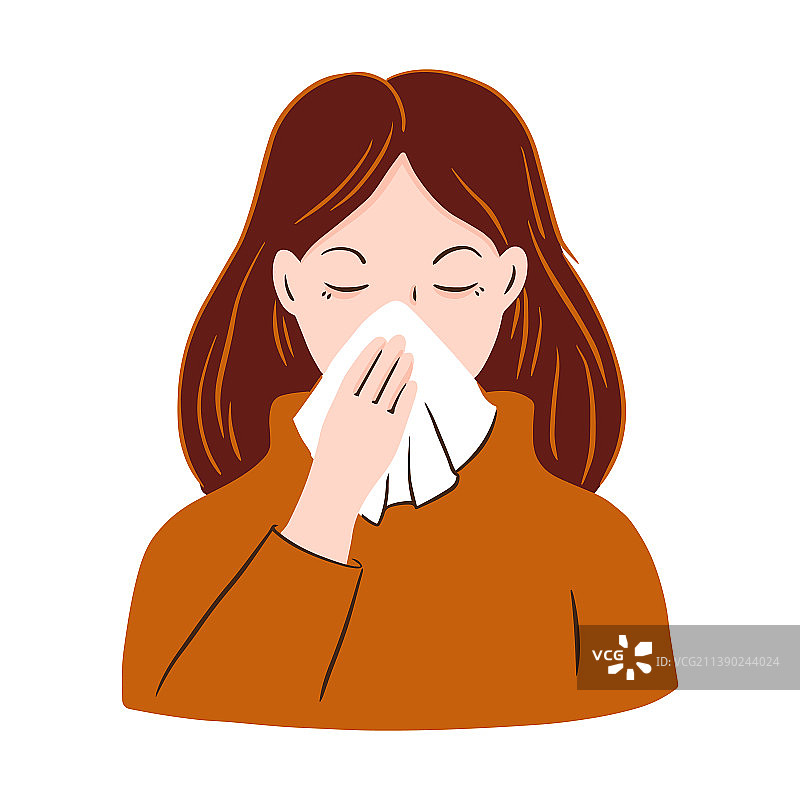 流鼻涕的冷酷女人肖像图片素材