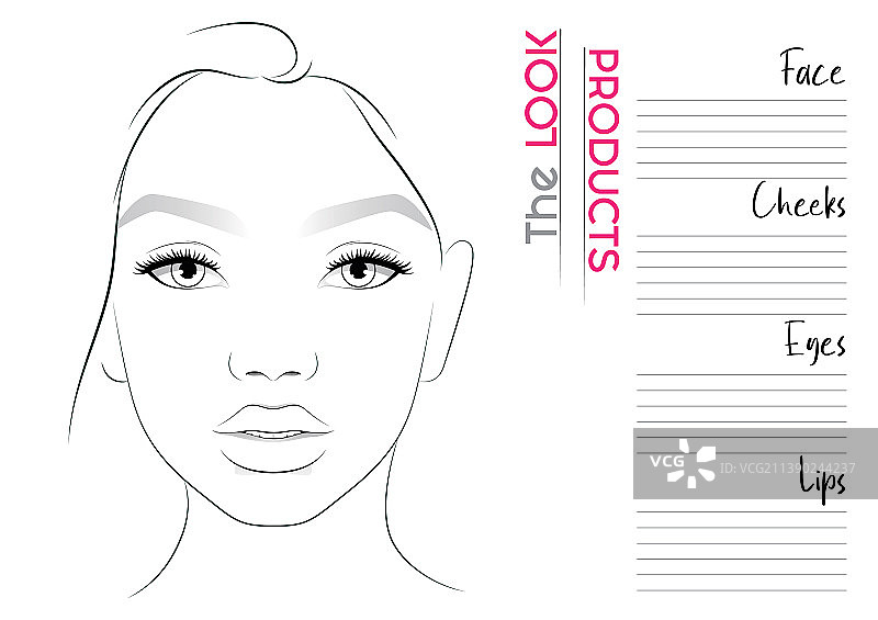 化妆师面部图空白模板图片素材