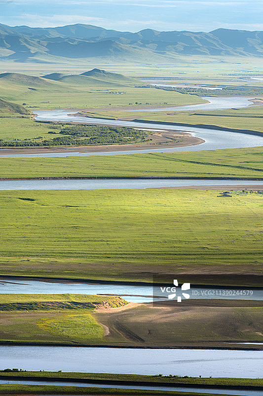 诺尔盖草原上的河流图片素材