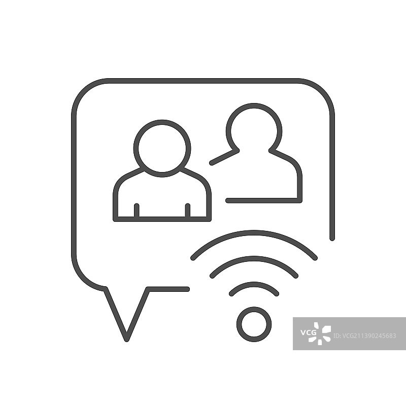 在线对话线条轮廓图标图片素材