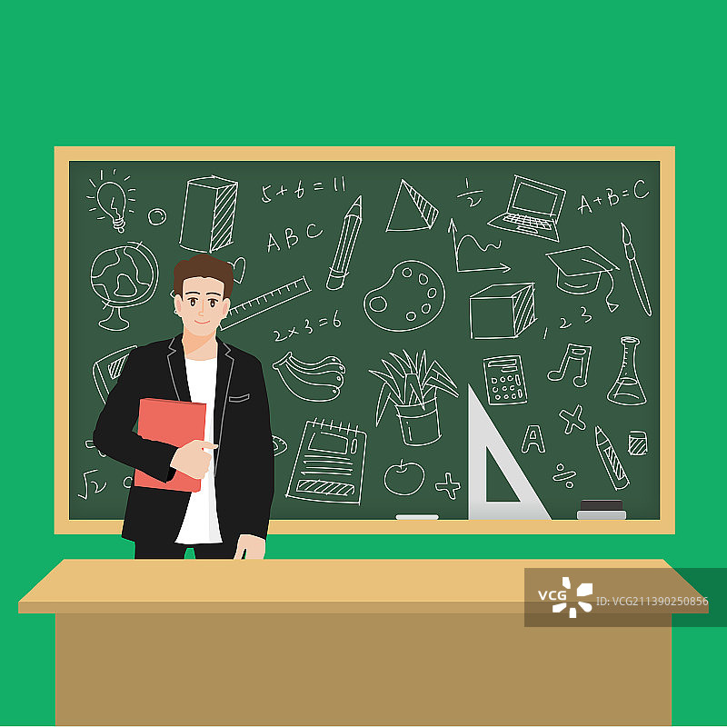 讲台前的教师插画图片素材