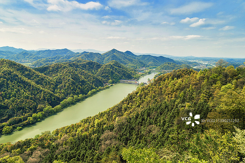 俯瞰浏阳河两岸风光图片素材