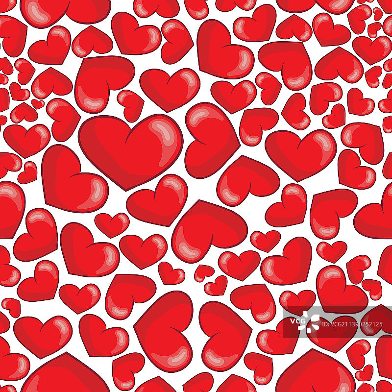 红色爱心情人节无缝图案图片素材