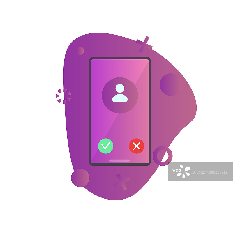 来电屏幕手机扁平设计图片素材