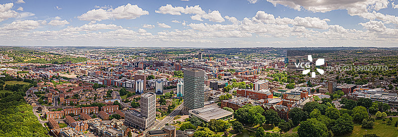 英国谢菲尔德城市航拍图片素材