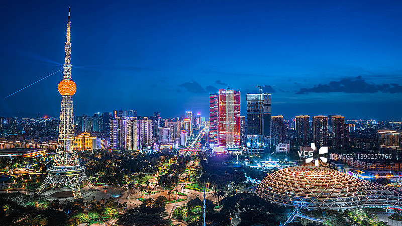 佛山电视塔夜景图片素材