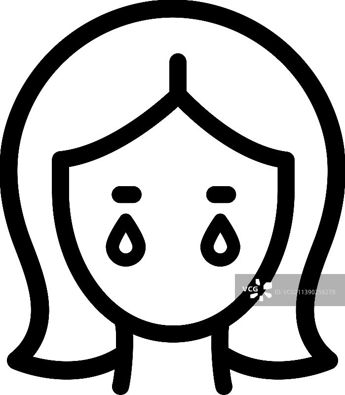 有更年期症状哭泣的女人图标图片素材