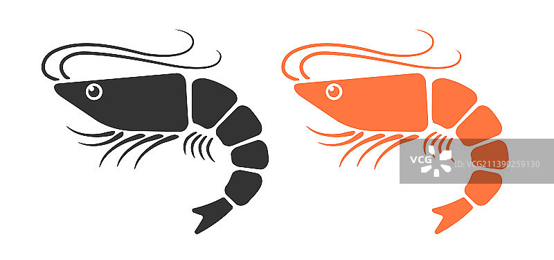 扁平风格的虾图片素材