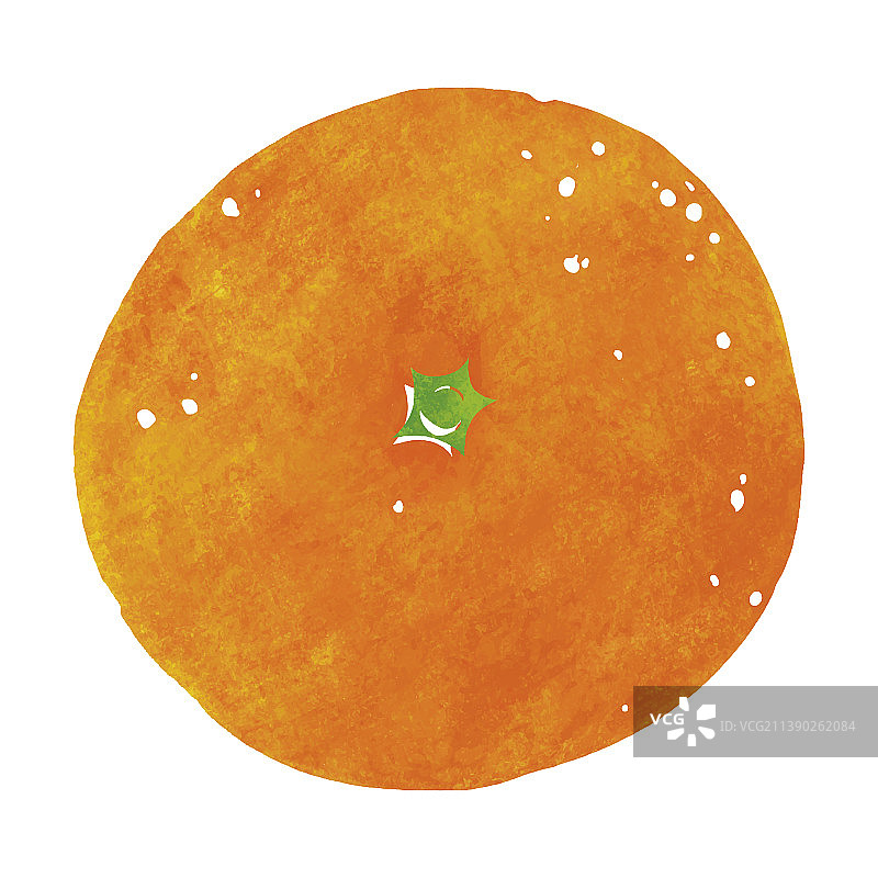 橙色橘子水果水彩图片素材