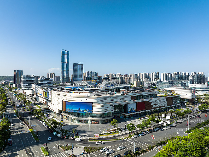 航拍珠海市金湾区航空新城城市风光晴朗天气图片素材