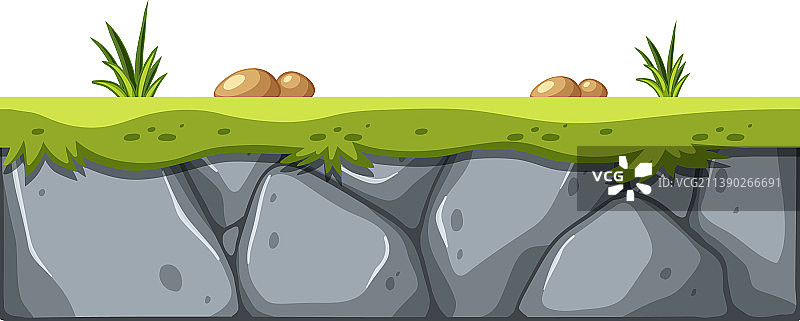 带绿草的泥土图片素材