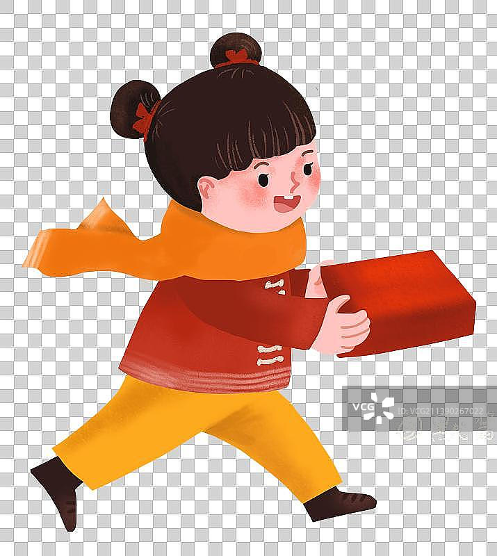 送礼小女孩图片素材