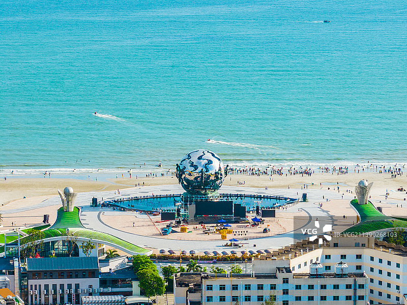 北海银滩航拍图片素材