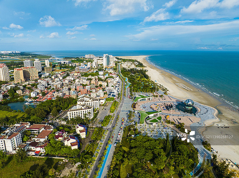 北海银滩航拍图片素材