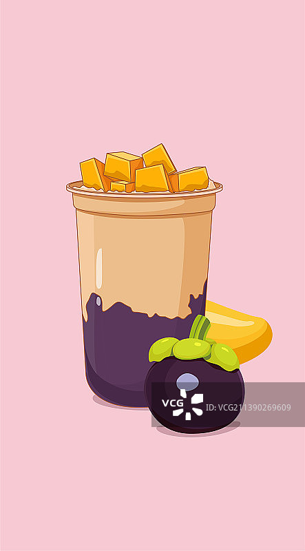 夏日饮品奶茶手绘插画海报图片素材