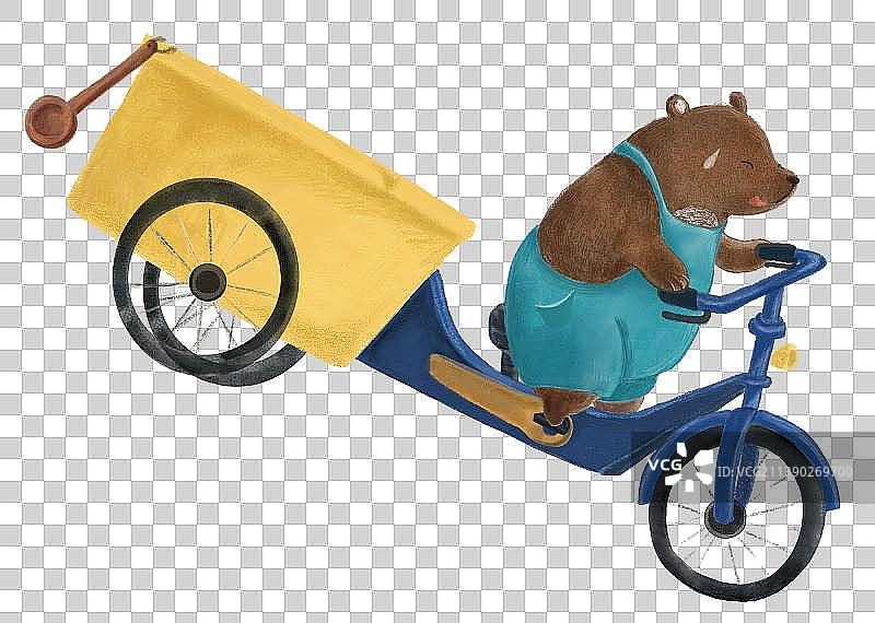 骑三轮车的熊图片素材