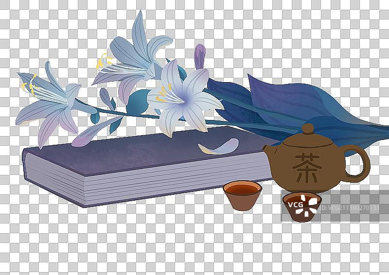 花书本和凉茶图片素材