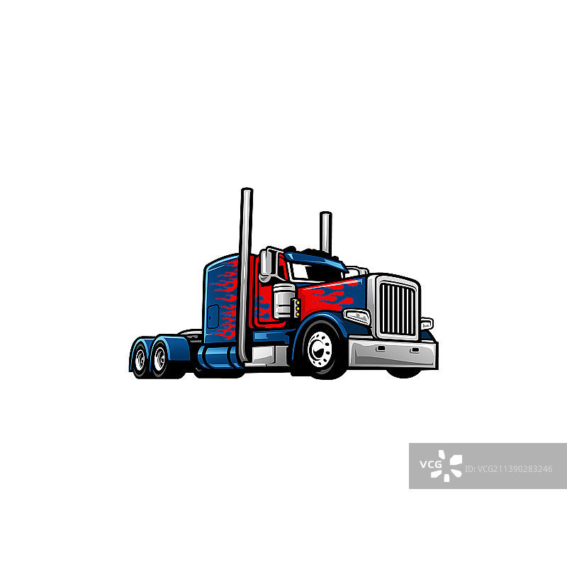 喷绘火焰图案的卡车图片素材