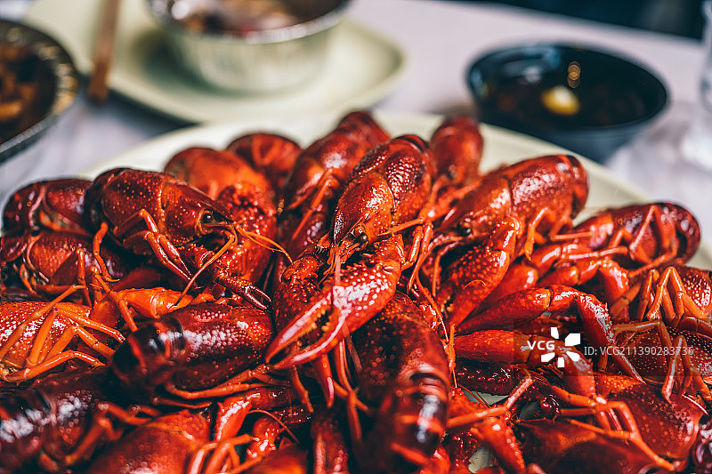 中国夏季传统美食清蒸小龙虾图片素材