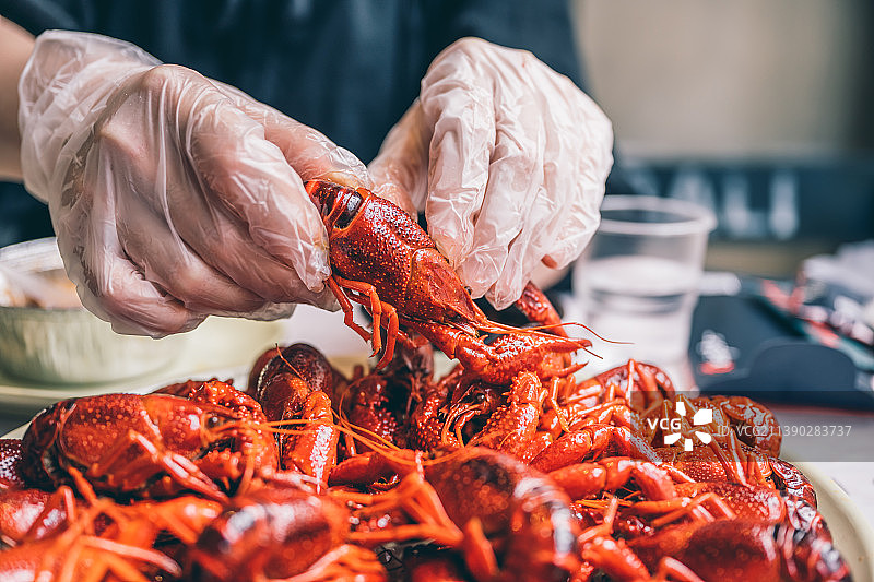 中国夏季传统美食清蒸小龙虾图片素材