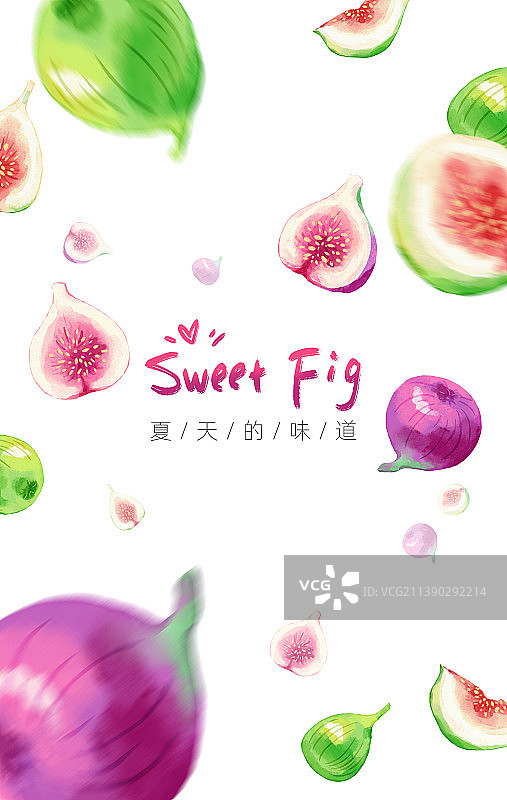 漂浮的大量无花果图片素材