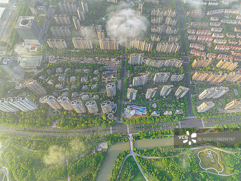 花木路 银霄路 浦东世纪花园 大唐盛世花园住宅区航拍图片素材