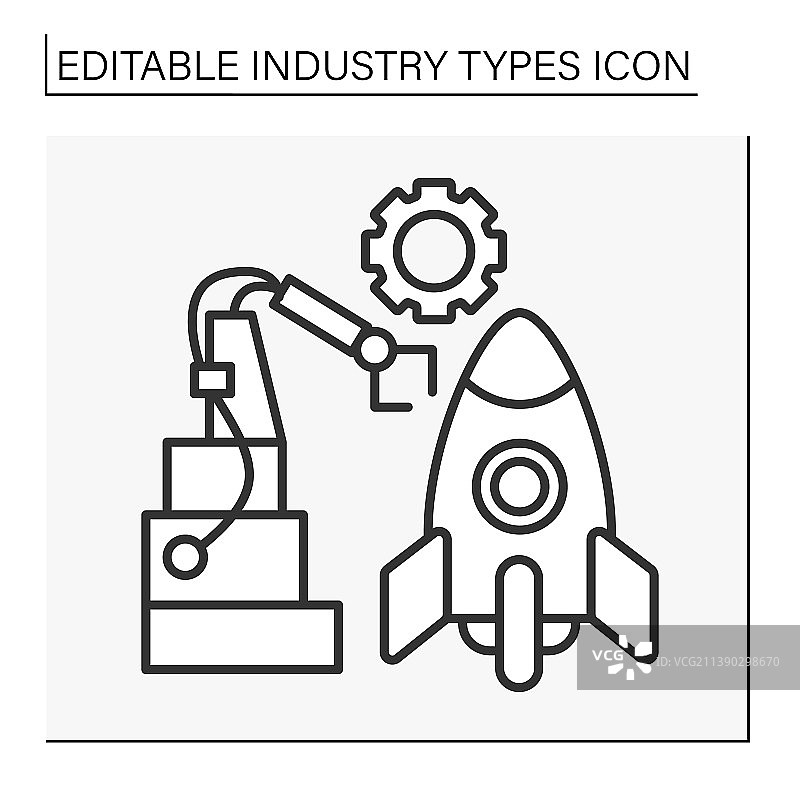 航空航天工业线性图标图片素材