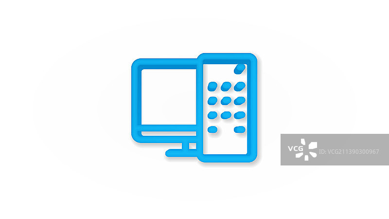 高分辨率智能电视逼真图标3D线条图片素材