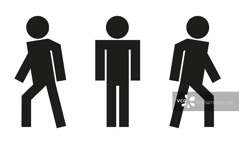 行人标志：停止和行走图标图片素材
