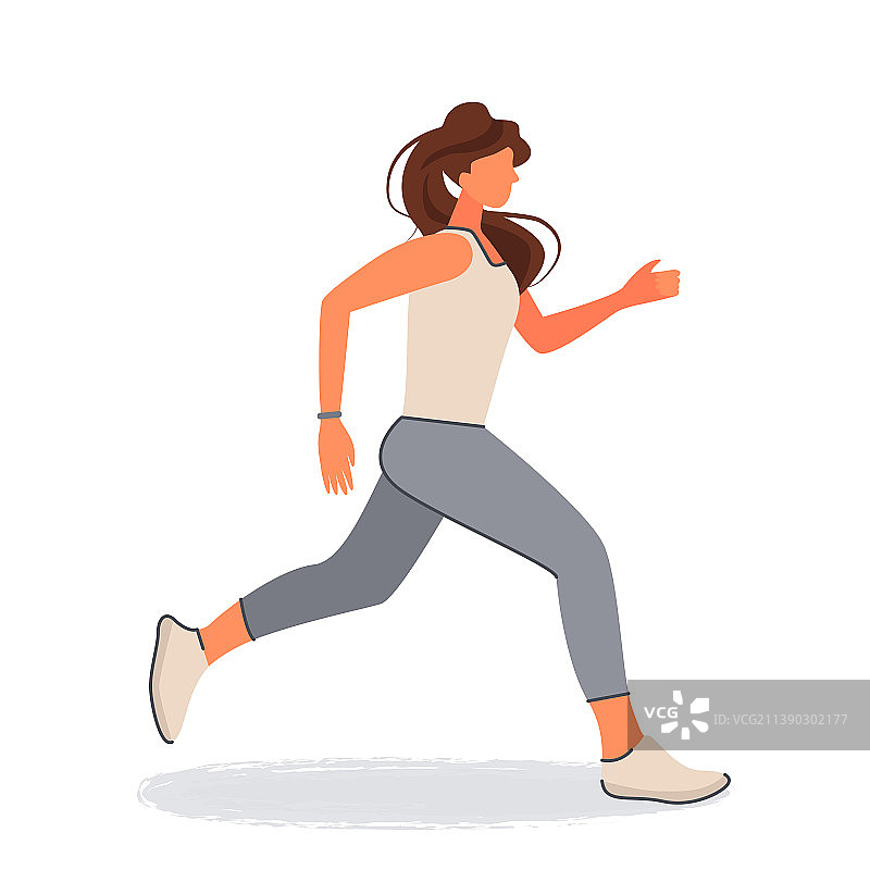 奔跑少女的健康生活方式图片素材