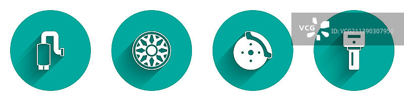 汽车消声器合金轮毂刹车盘套件图片素材