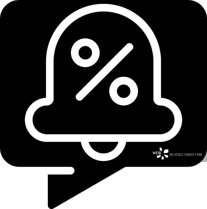 促销和折扣通知黑色图标图片素材