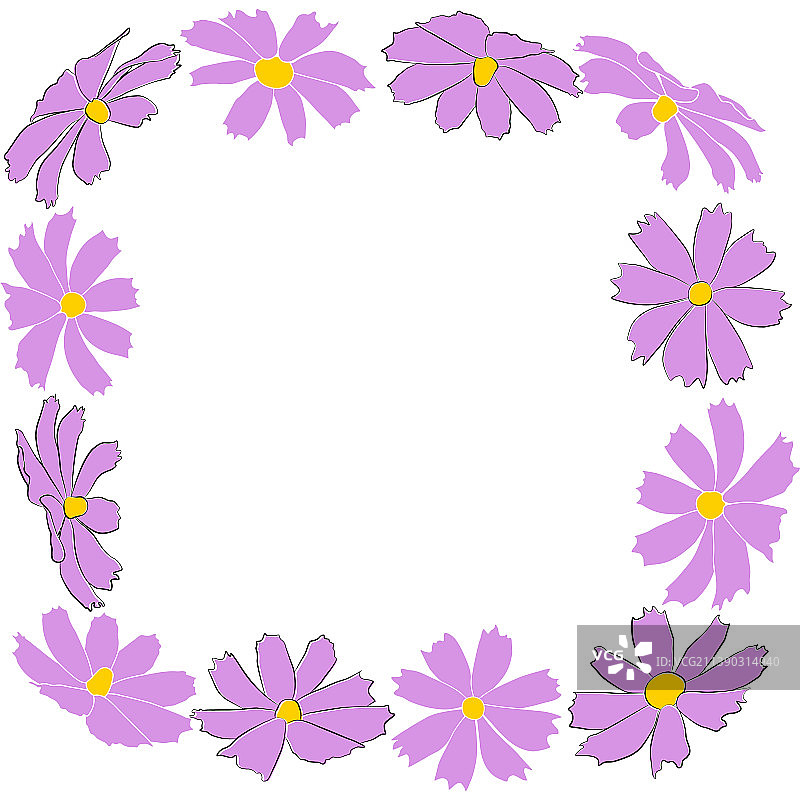 宇宙之花枝条的边框图片素材