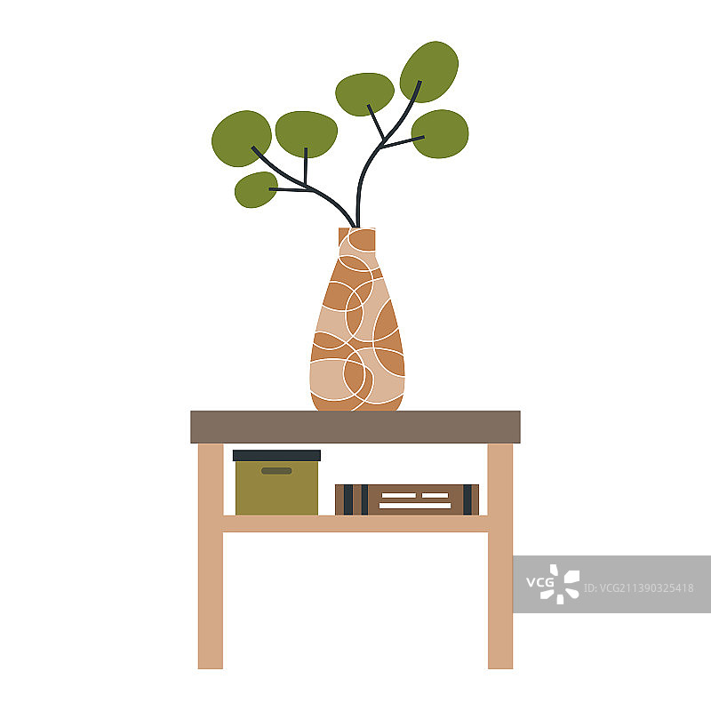 咖啡或床头柜与花瓶图片素材
