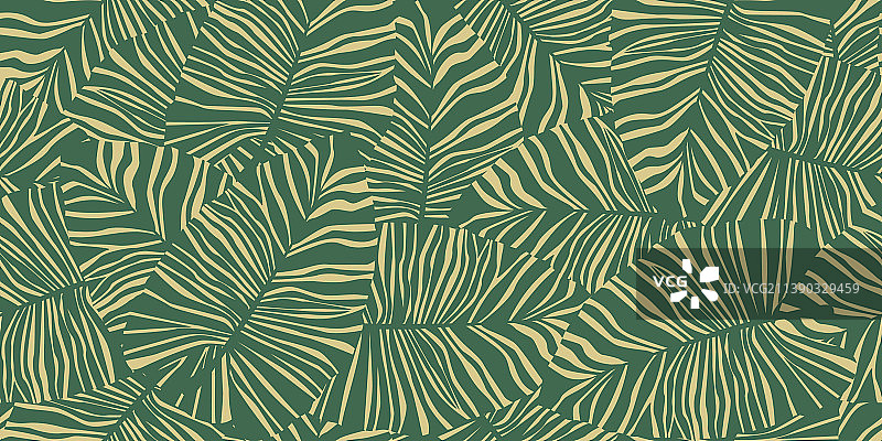 热带棕榈叶异域风情无缝图案图片素材