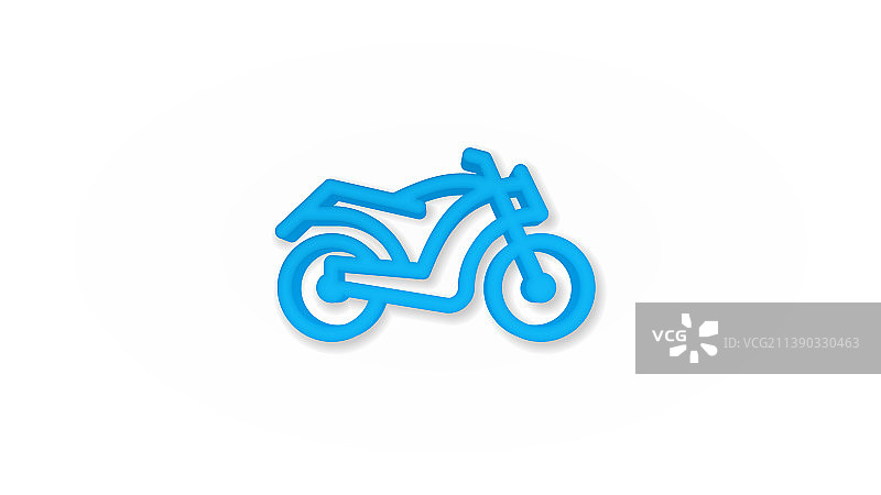交通运输摩托车逼真图标3D线条图片素材