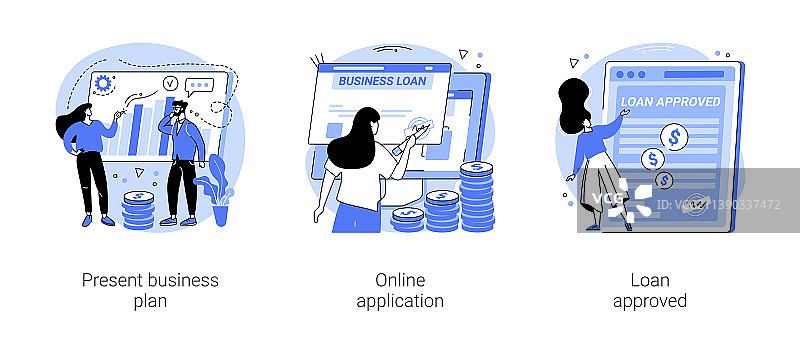 小型企业贷款卡通插画图片素材