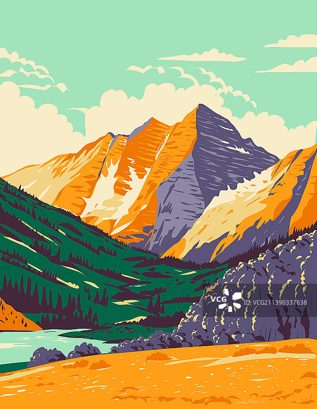 埃尔克山脉中的栗色钟，栗色山峰图片素材