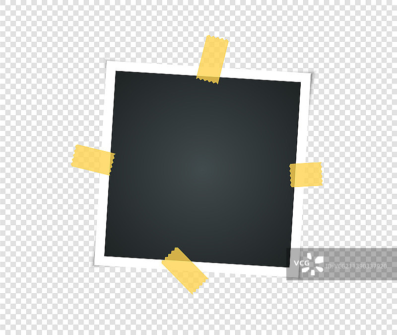带胶带的空复古相框图片素材