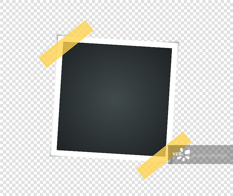 带胶带的空复古相框图片素材