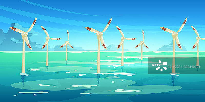 海上风力发电场图片素材