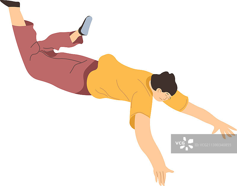 男人摔倒在地图片素材