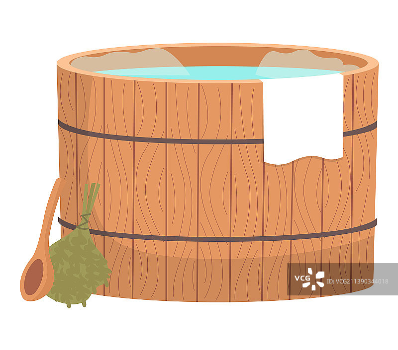 蓝色浴缸木桶图片素材