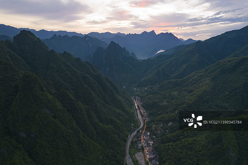 重庆城口县亢谷景区航拍图片素材