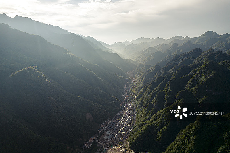 重庆城口县亢谷景区航拍图片素材