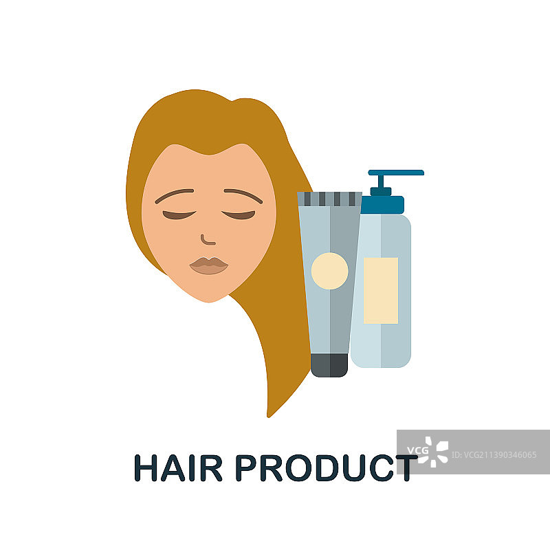 头发护理产品扁平彩色图标元素图片素材
