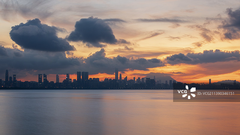 深圳湾公园日出图片素材