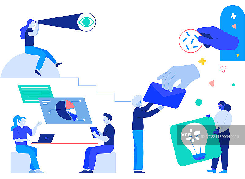 商业、团队合作矢量图_DNA基因测试、在线报告图片素材