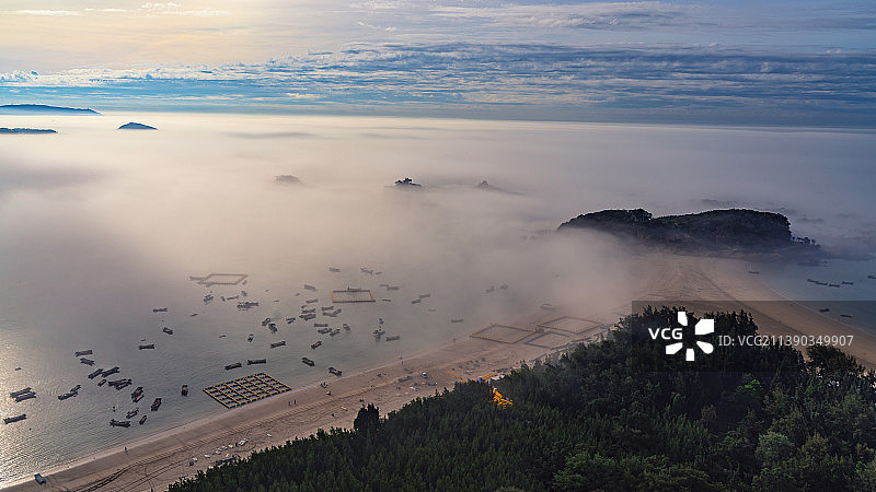东山岛金銮湾平流雾图片素材